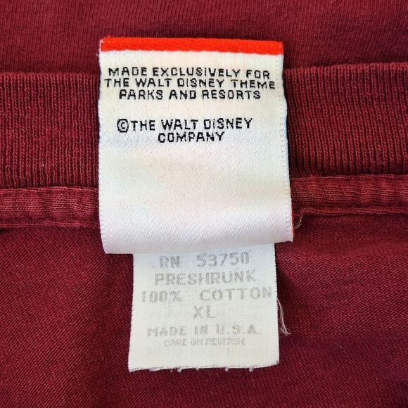 Vintage Maroon Disney Mickey Mouse Twilight Zone of Terror Tee T-Shirt Top Sz XL - Picture 10 of 14